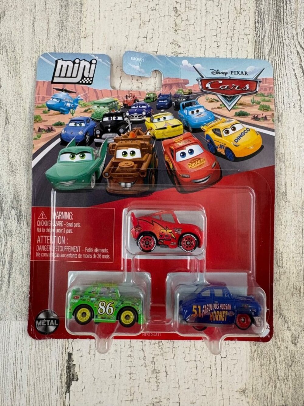 DISNEY CARS Mini Racers Set of 3 Fabulous Hudson Hornet Chick Hicks LMQ NEW